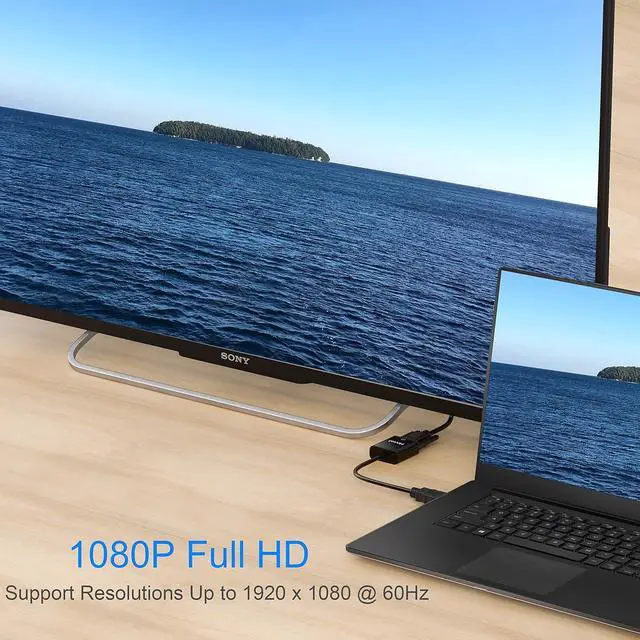 Alt view image 5 of 7 - FOR-HDMI to VGA 5 Pack Moread Gold-Plated HDMI to VGA Adapter (Male to Female) for Computer Desktop Laptop PC Monitor Projector HDTV Chromebook Raspberry Pi Roku Xbox and More - Black