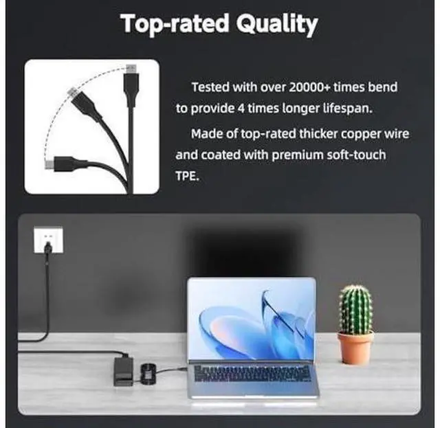 Alt view image 4 of 7 - 65W USB C Charger Compatible with Lenovo Laptop- Thinkpad T480s T580s T490 E480 E580, Chromebook 100e 300e 500e c340 s330, Yoga C930 C940 C740 S730 730S ADLX65YCC3D ADLX65YDC2A Power Supply Cord