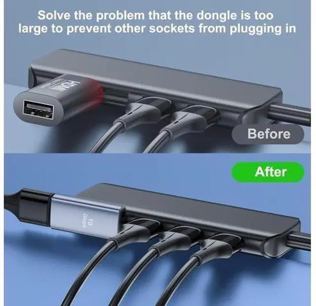Alt view image 3 of 7 - 4 Pack USB 3.1 90 Degree Adapter 2*Left Angle&2*Right Angle USB A Male to Female Adapter for PC Laptop USB A Car Charger Power Bank and Most USB Devices