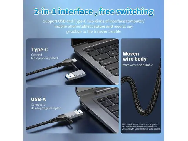 Alt view image 7 of 7 - 2-in-1 USB C to Ethernet Adapter2.5Gbps with USB A 3.0 Port Gigabit RJ45 Converter Plug & Play 1Gbps Wired Internet + 5Gbps Data Transfer Compatible with MacBook iPad Pro Windows