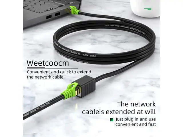 Alt view image 5 of 5 - Weetcoocm Ethernet Extension Cable 50ft, Network Cat6a Extension Patch Cable RJ45 Cords Shielded Male to Female Connector (50FT)