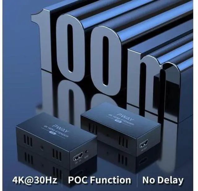 Alt view image 2 of 7 - HDMI Extender Splitter 1x4 1080P@60Hz Over Cat 5E/6/7 Ethernet Cable 50m (165ft) Support EDID Copy POC Function (1 in 4 Out)