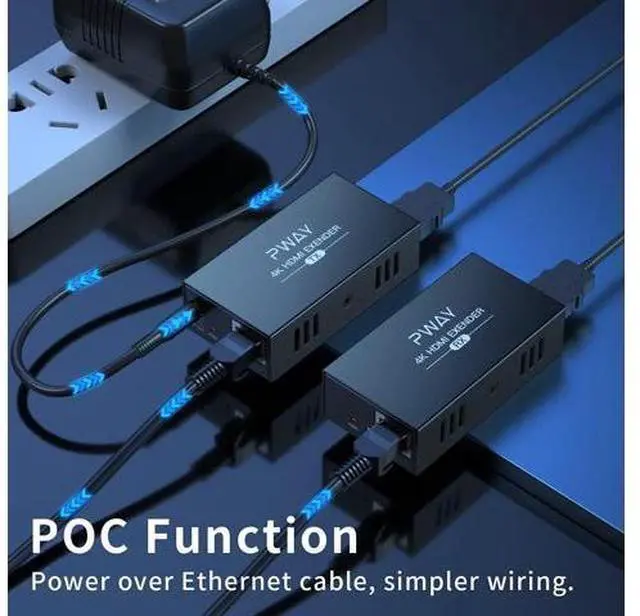 Alt view image 5 of 7 - HDMI Extender Splitter 1x4 1080P@60Hz Over Cat 5E/6/7 Ethernet Cable 50m (165ft) Support EDID Copy POC Function (1 in 4 Out)