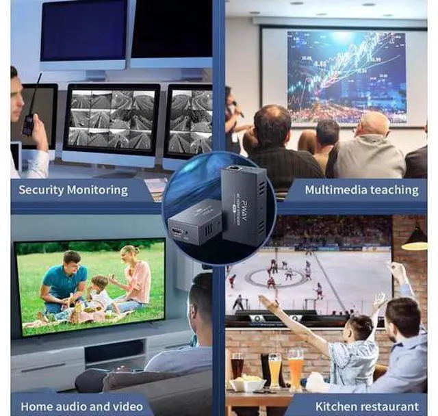 Alt view image 6 of 7 - PWAYTEK 4K HDMI Over Ethernet Cat5e/6 Extender, Extend 4K@30Hz/1080P Upto 328Ft, Lossless Audio Video, Support POC/EDID
