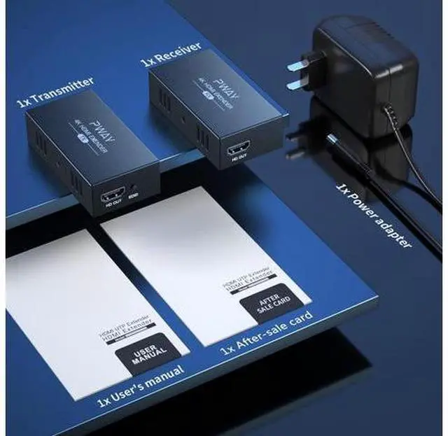 Alt view image 7 of 7 - HDMI Extender Splitter 1x4 1080P@60Hz Over Cat 5E/6/7 Ethernet Cable 50m (165ft) Support EDID Copy POC Function (1 in 4 Out)