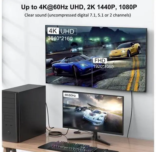 Alt view image 3 of 5 - UVOOI 4K DisplayPort Cable 3FT 10-Pack, Display Port to Display Port Cable for Monitor DP to DP Cable Male to Male Adapter 4K@60Hz, 2K@144Hz, 1080P