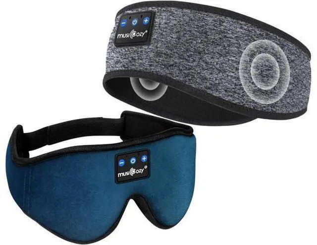 Main image of MUSICOZY Sleep Headphones Bluetooth Wireless Sports Headband, Sleeping Eye Mask Earbud for Side Sleepers Air Travel Meditation, Pack of 2