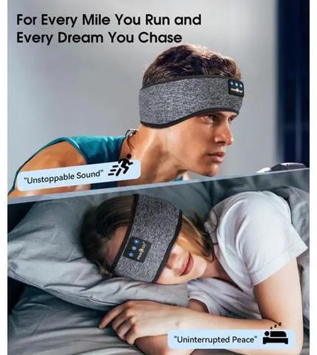 Alt view image 4 of 5 - MUSICOZY Sleep Headphones Bluetooth Wireless Sports Headband, Sleeping Eye Mask Earbud for Side Sleepers Air Travel Meditation, Pack of 2