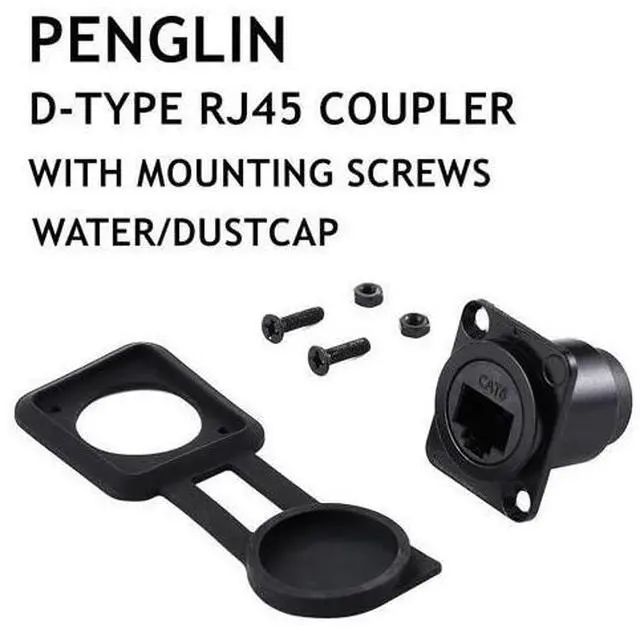 Alt view image 2 of 7 - 10PCS D-Type RJ45 Coupler, Shielded RJ45 Panel Mount Connector, CAT6/CAT5E/CAT5 Female to Female LAN Network Bulkhead Pass Through Socket