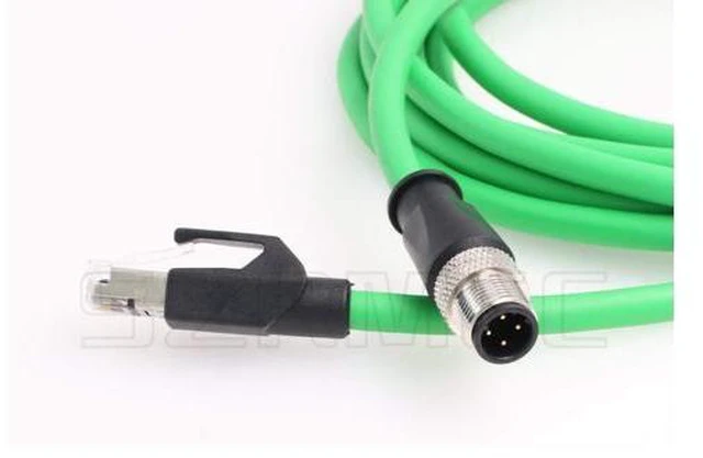 Alt view image 2 of 4 - SZRMCC M12 Ethernet Cable D-Code 4 Pin Male to RJ45 Connector High Flex Cat5e Shielded Waterproof Network Cable for Industrial Camera Sensor (5m,Green)