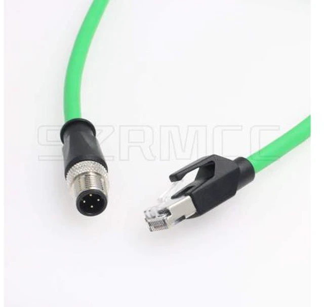 Alt view image 4 of 4 - SZRMCC M12 Ethernet Cable D-Code 4 Pin Male to RJ45 Connector High Flex Cat5e Shielded Waterproof Network Cable for Industrial Camera Sensor (5m,Green)