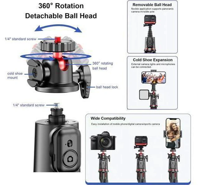 Alt view image 3 of 6 - Phone Tripods Flexible Selfie Stick - Octopus Camera Tripods Extendable Cell Phone Tripod Stand with Remote, 360° Rotation Portable Travel Tripod for iPhone Android Camera Video Recording