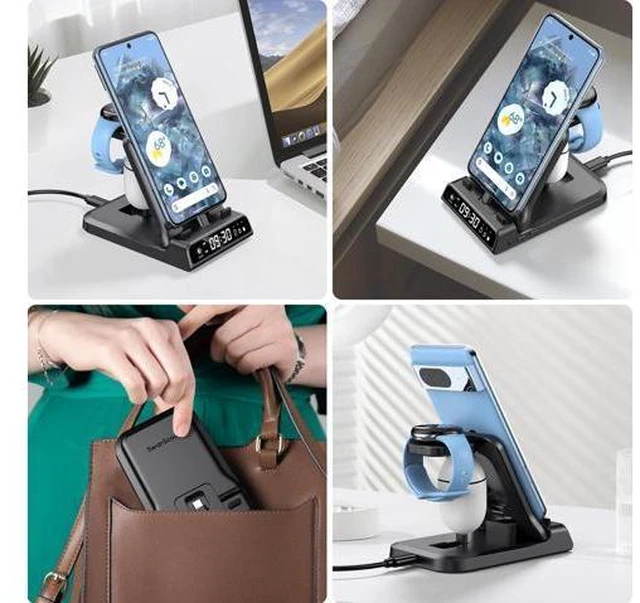 Alt view image 7 of 7 - 3 in 1 Charging Station for Google Pixel Watch 2 Only, 25W Fast Type-C Wired Charger Stand for Google Pixel 8 Pro/8/Fold/7A/7/7 Pro/6/6 Pro/6A/5/5A/4/4A, Buds Pro/Buds A-Series