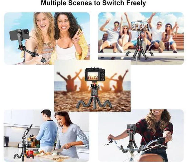 Alt view image 5 of 6 - Phone Tripods Flexible Selfie Stick - Octopus Camera Tripods Extendable Cell Phone Tripod Stand with Remote, 360° Rotation Portable Travel Tripod for iPhone Android Camera Video Recording