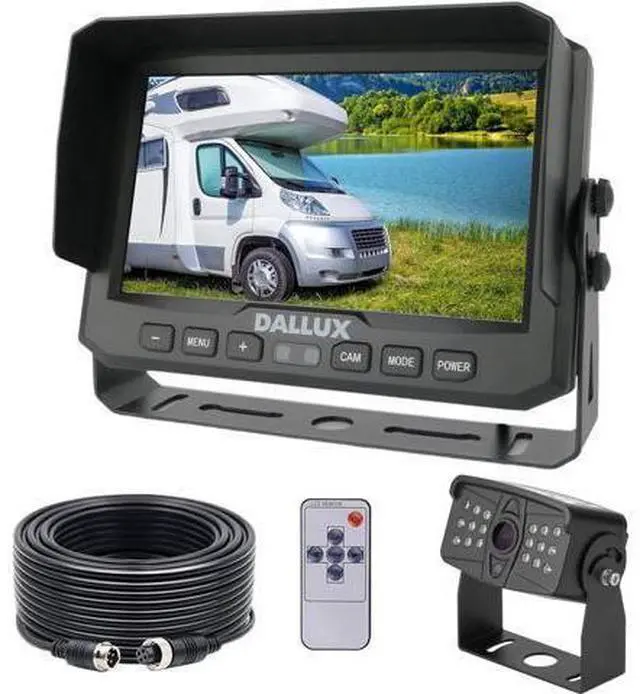 Main image of DALLUX Truck Backup Camera kit,HD 1080P Rearview Cab Cam with 7 inch Monitor+ 4 PIN Extension Cable for Bus/Truck/Van/Trailer/RV/Camper/Motor Home/Pickup/Harveste/Heavy Duty Vehicles(12V-24V)