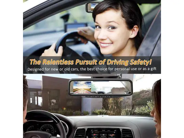 Alt view image 2 of 7 - VT1 1080P Wired Car Backup Camera Kit, Easy to Install for Continuous or Reversing Viewing, 4.3" in-Mirror Clip-on Monitor with HD Backup Camera for Cars, Pickups, SUVs, Vans, Sedans, Trucks