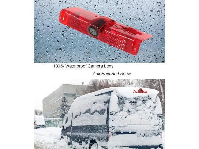 Alt view image 3 of 6 - RED WOLF Third 3rd Brake Light Backup Camera for Chevrolet Express/GMC Savana 1500 2500/3500 2003-2019 Vans Upgrade Vehicle Lights w/Integrated Reverse Camera, 8 IR Night Vision, Adjustable Guidelines