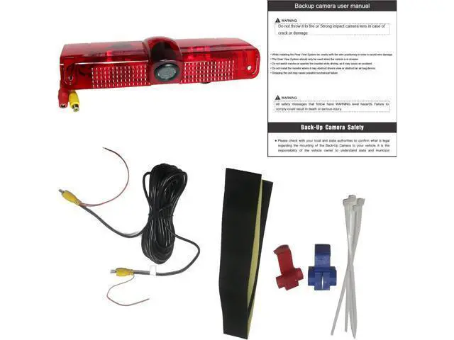 Alt view image 6 of 6 - RED WOLF Third 3rd Brake Light Backup Camera for Chevrolet Express/GMC Savana 1500 2500/3500 2003-2019 Vans Upgrade Vehicle Lights w/Integrated Reverse Camera, 8 IR Night Vision, Adjustable Guidelines
