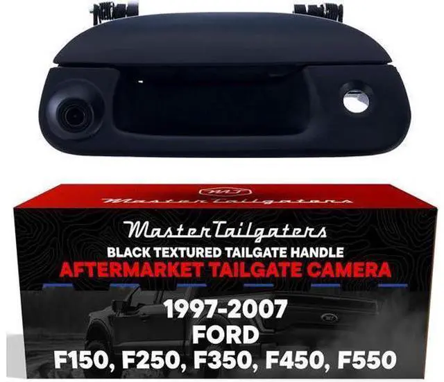 Main image of Master Tailgaters Black Tailgate Handle with Backup Camera Replacement for Ford F150, F250, F350, F450, F550 (1997-2007) | IP68 Waterproof | Parking Grid Lines Available | Easy to Install