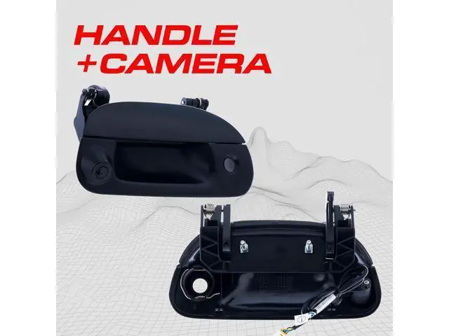Alt view image 2 of 7 - Master Tailgaters Black Tailgate Handle with Backup Camera Replacement for Ford F150, F250, F350, F450, F550 (1997-2007) | IP68 Waterproof | Parking Grid Lines Available | Easy to Install