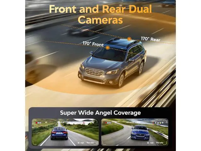 Alt view image 7 of 7 - Dash Cam Front and Rear - 4K HD Dual Dash Camera for Cars, Built-in 5G WiFi GPS, 64GB Card, Dashcam with 3.2" IPS Screen, UHD Night Vision, HDR, App Control, 24H Parking Monitor