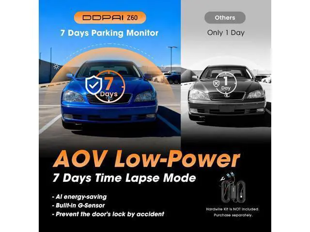 Alt view image 5 of 7 - DDPAI 4K Dash Cam Front and Rear, Built-in 32G eMMC Dual Dash Car Camera,64GB Card Included Dashcam,Night Vision Dash Camera,5GHz WiFi, 7 Days Parking Mode,GPS,3" IPS, ADAS, WDR, Support 512GB,Z60