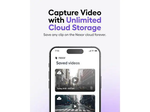 Alt view image 3 of 7 - Nexar Beam GPS Dash Cam - Dash Camera for Cars with 32GB SD Card Included Unlimited Cloud Storage 24H Parking Mode Dash Cam for Cars. Wireless Car Camera with 1-Year Nexar Classic App Subscription