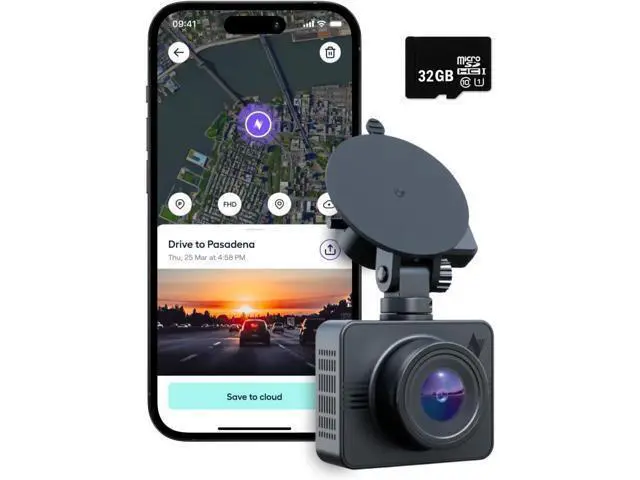 Main image of Nexar Beam GPS Dash Cam - Dash Camera for Cars with 32GB SD Card Included Unlimited Cloud Storage 24H Parking Mode Dash Cam for Cars. Wireless Car Camera with 1-Year Nexar Classic App Subscription