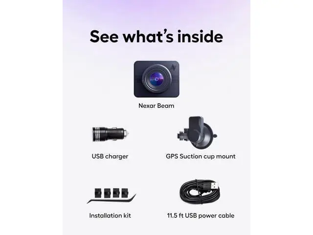 Alt view image 6 of 7 - Nexar Beam GPS Dash Cam - Dash Camera for Cars with 32GB SD Card Included Unlimited Cloud Storage 24H Parking Mode Dash Cam for Cars. Wireless Car Camera with 1-Year Nexar Classic App Subscription