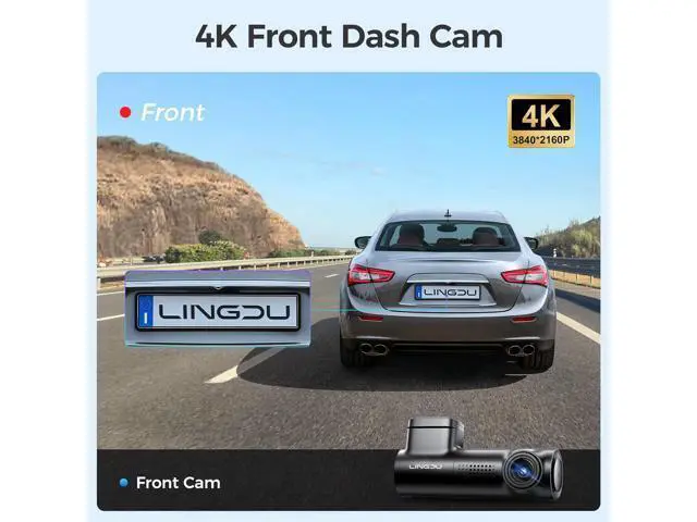 Alt view image 2 of 7 - D500 Smart Dash Cam for Cars, 4K Front Dash Cam with WiFi&GPS, 0.96" LCD Display Car Camera, Night Vision, WDR, Parking Mode, Loop Recording, G-Sensor, 150° Wide Angle