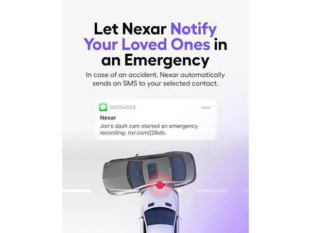 Alt view image 4 of 7 - Nexar Beam GPS Dash Cam - Dash Camera for Cars with 32GB SD Card Included Unlimited Cloud Storage 24H Parking Mode Dash Cam for Cars. Wireless Car Camera with 1-Year Nexar Classic App Subscription
