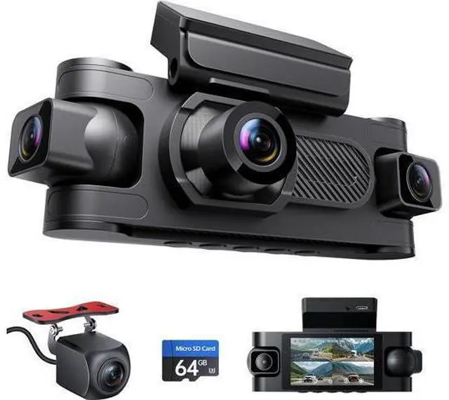 Main image of 4 Channel Dash Cam Front and Rear Inside Left Right, 1080P Dash Camera for Cars,Car Camera with 3" IPS Screen,Night Vision,Included 64GB Card,Support Optional GPS, 24/7 Recording Parking Mode