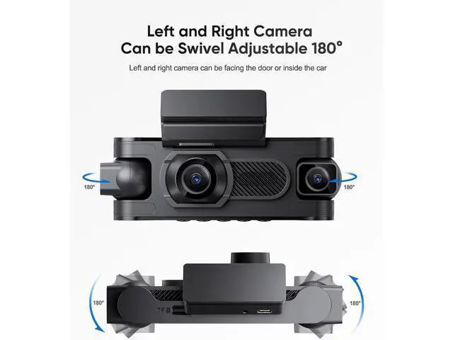 Alt view image 6 of 7 - 4 Channel Dash Cam Front and Rear Inside Left Right, 1080P Dash Camera for Cars,Car Camera with 3" IPS Screen,Night Vision,Included 64GB Card,Support Optional GPS, 24/7 Recording Parking Mode