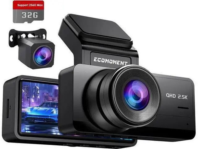 Main image of Dash Cam Front and Rear, 2.5K Dual Dash Camera for Cars, Car Camera with 3.16" IPS Screen, 170° Wide Angle, WDR Night Vision, G-Sensor, 24H Parking Monitor, 32GB Card Included, Support 256 GB Max