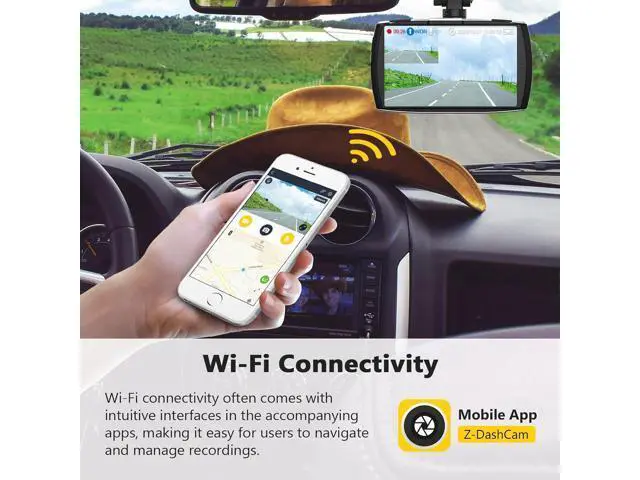 Alt view image 4 of 7 - Z-Edge T4 Dash Cam Front and Rear, 4K Dual Dash cam, 2K+1080P Front and Rear, Touch Screen WiFi Car Camera, WDR, Night Vision, G-Sensor, Loop Recording, 24 Hours Parking Mode, Support 512GB Max