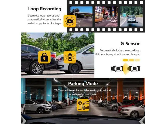 Alt view image 7 of 7 - Z-Edge T4 Dash Cam Front and Rear, 4K Dual Dash cam, 2K+1080P Front and Rear, Touch Screen WiFi Car Camera, WDR, Night Vision, G-Sensor, Loop Recording, 24 Hours Parking Mode, Support 512GB Max