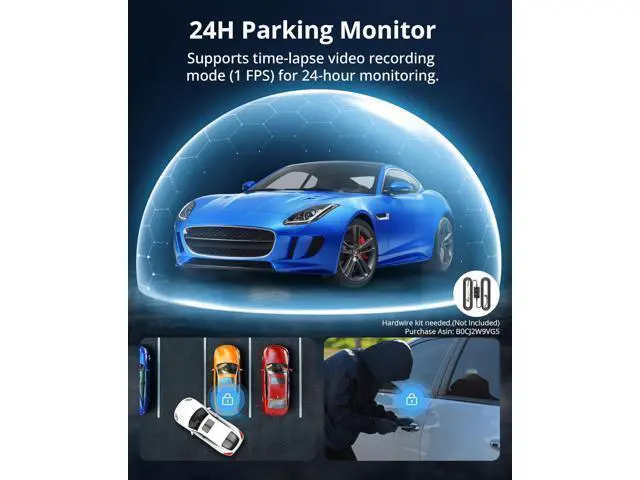 Alt view image 7 of 7 - Kingslim 4K Dash Cam Front and Rear, Front 4K Rear 1080P Dual Dash Camera for Cars, Mini Dashcam with 64GB Card, APP Control, Night Vision, G-Sensor, Loop Recording, Parking Mode