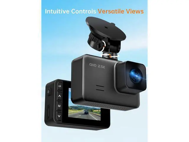Alt view image 3 of 7 - Dash Cam Front and Rear, 2.5K+1080P Dual Dash Camera for Cars, 2 Display Mini Car Camera, G-Sensor Dashcam, Night Vision, 24H Parking Mode, Loop Recording, 170°Wide Angle, 32GB Card Included