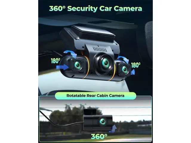 Alt view image 3 of 6 - LAMTTO 4 Channel Dash Cam 360 View, 1080P Front and Rear Inside Left Right, Dash Camera for Cars with Hardwire Kit for 24h Security Parking Monitor, IR Night Vision Dashcam,128GB Card Included