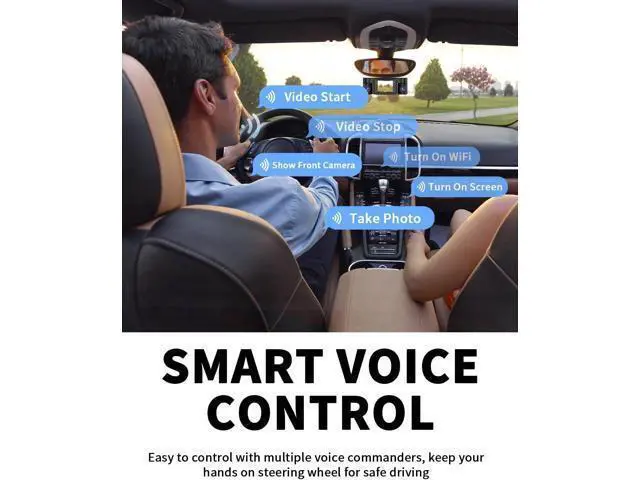 Alt view image 7 of 7 - Dash Cam Front and Rear Inside, 360° Dash Camera for Cars 4 Channel 2K FHD Mini Dashcam, Car Camera Built-in WiFi GPS, Free 64G Card, Voice Control, Night Vision WDR/HDR, 24/7 Parking Mode V50-4CH