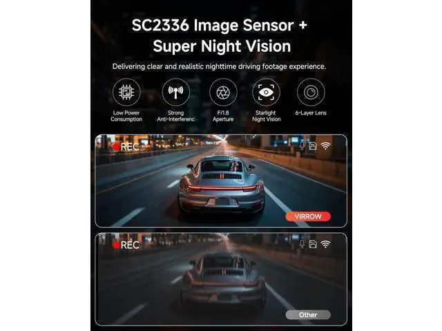 Alt view image 6 of 7 - Dash Cam Front and Rear: 4K+2.5K Dash Camera for Cars with Touch Screen 3.39" - Dashcam with WiFi APP Control 64GB Parking Mode Night Vision Loop Recording Emergency Lock (X5)