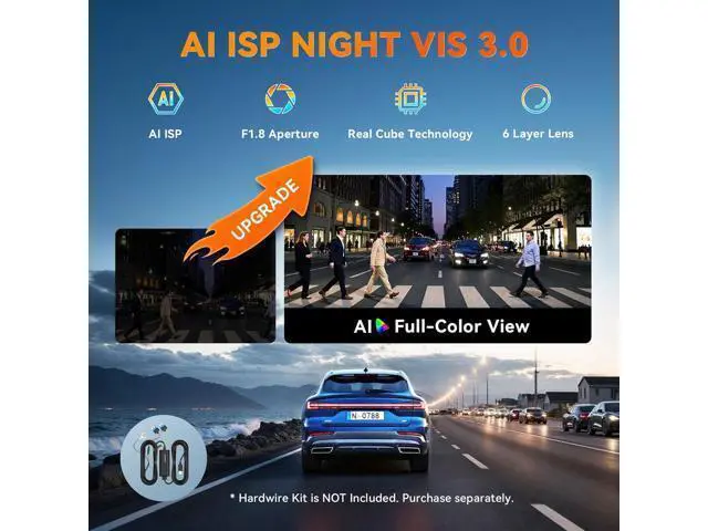 Alt view image 4 of 7 - DDPAI 4K Dash Cam Front and Rear, 2160P+1080P Car Dash Camera, GPS 5G WiFi Dashcam for Cars, Free eMMC 32G Dual Storage Support 512G,Radar Motion Detection,Night Vision,72 Hour Parking Mode, N5 Dual