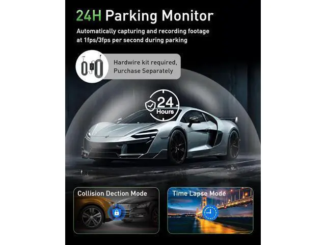 Alt view image 6 of 7 - GMAIPOP Dash Cam Front and Rear,4K+2K Dash Camera for Cars with STARVIS Sensor,Built in 5GHz Wi-Fi, Free 64GB Card Included, Dual Dashbord Dashcam,Night Vision,Emergency Lock, Parking Mode