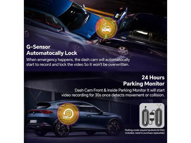 Alt view image 6 of 7 - 3 Channel 4K Dash Cam Front and Rear Inside, Built-in 5G WiFi, 4K+1080P+1080P Dash Camera for Cars with 64GB Card, Dashcam with Loop Recording,24H Parking Monitor,Night Vision,Support 512GB Max Silver