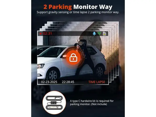 Alt view image 5 of 7 - 2K Dash Cam Front and Rear with 64GB SD Card, Wireless WiFi Dash Camera for Cars, 1.5'' Screen Mini Dashcam Front and Back, Support G-Sensor/Time Lapse 2 Kinds Parking Monitor