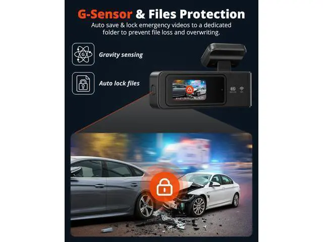 Alt view image 6 of 7 - 2K Dash Cam Front and Rear with 64GB SD Card, Wireless WiFi Dash Camera for Cars, 1.5'' Screen Mini Dashcam Front and Back, Support G-Sensor/Time Lapse 2 Kinds Parking Monitor