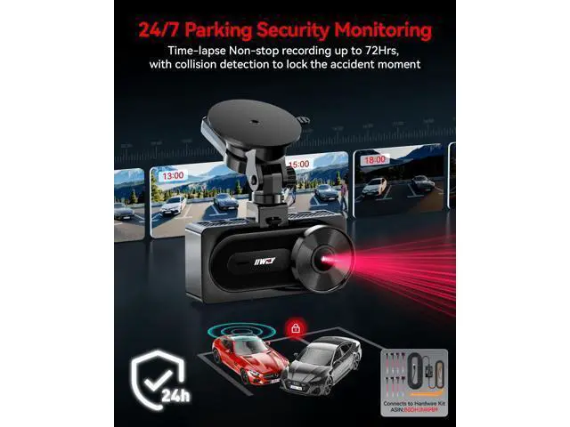 Alt view image 6 of 7 - IIWEY 4K+4K Dash Cam Front and Rear, Dual STARVIS Sensor, 5G WiFi-6 (up to 20MB/s) with App, 128G SD Card Included, GPS, Dash Camera for Cars with 24/7 Parking Mode, 3.18 Inch IPS, 170° Wide Angle