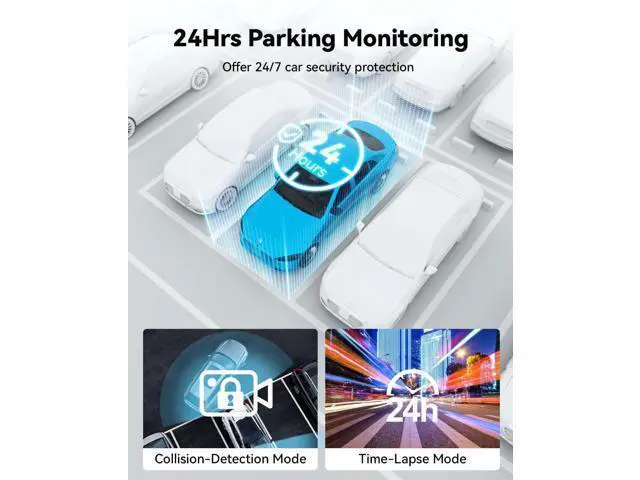 Alt view image 5 of 6 - FOCUWAY Dash Cam Front and Rear, Real 4K@30fps/2K@60fps+1080P@30fps Dash Camera for Car, Touchscreen, Voice Control, with GPS WiFi, HDR Night Vision, 64GB Card, 160 Wide Angle, 24H Parking Mode