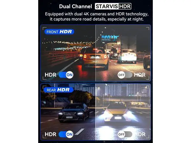 Alt view image 4 of 7 - IIWEY 4K+4K Dash Cam Front and Rear, 5G Wi-Fi 64GB SD Card Included, STARVIS Dash Camera for Cars, 3 Inch IPS Screen, Dual Channel HDR Night Vision, 24H Parking Mode, 170° Widude Angle, G-Sensor