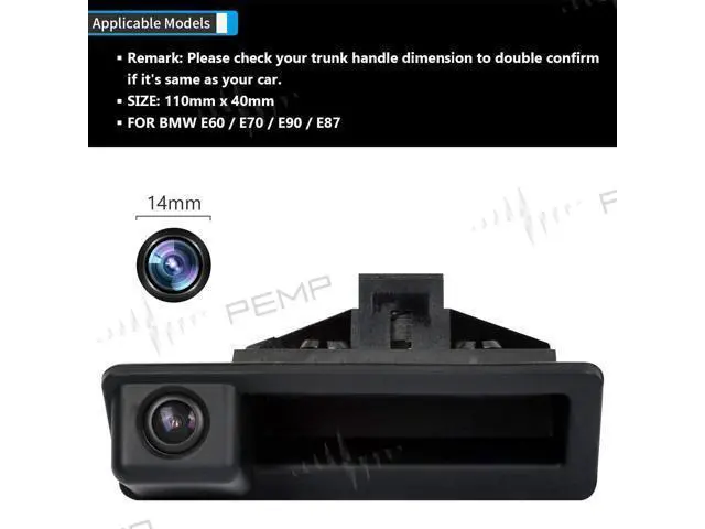 Alt view image 2 of 7 - PEMP AHD Rear Camera 720P 25FPS Parking Rear View Camera for BMW E60 E70 E90 E87